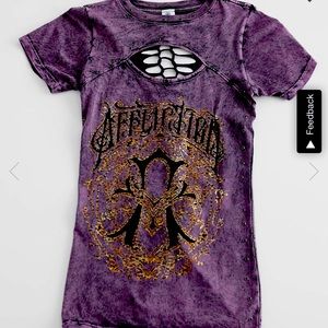 Affliction iconic steel Cut out shirt
